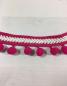 Preview: Pompon Borte - Fischgrät - pink/natur